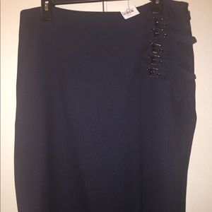 Ladies Navy Worthington Pencil Skirt